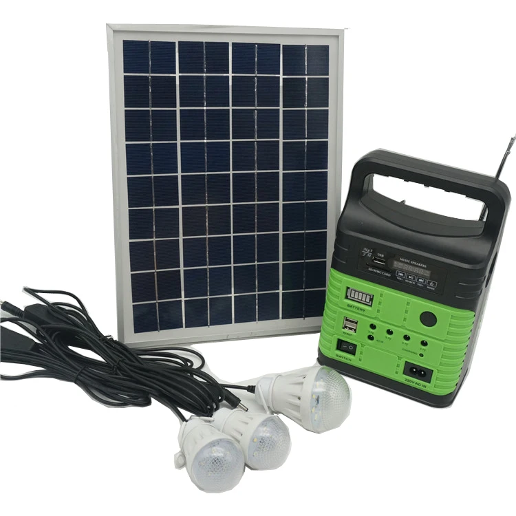 Portable 10w solar panel home light kits set for home with mp3 mp4 Fm radio (62089265151)