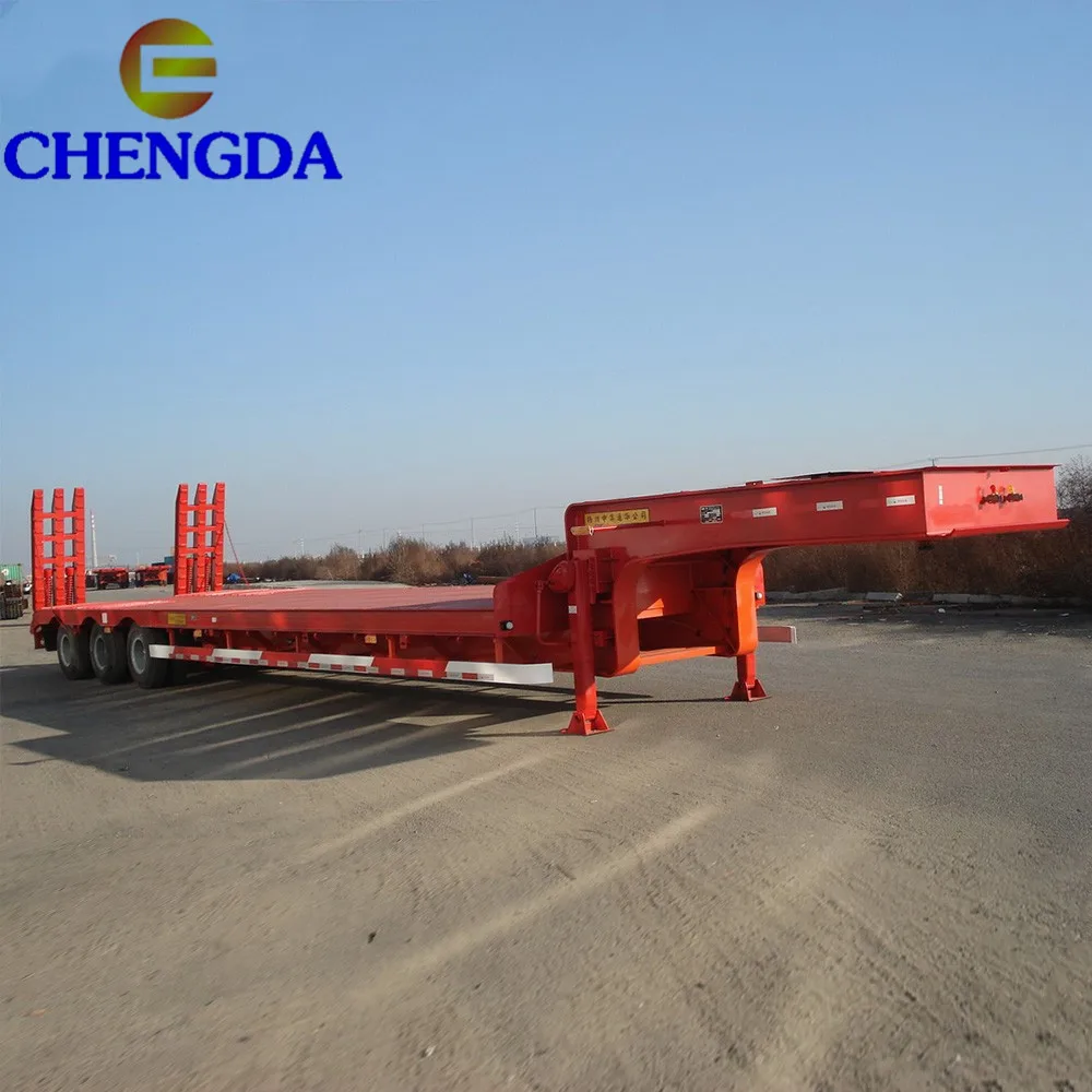 
3 Axle 40T 50T 60T 100T Gooseneck Lowboy Low Bed Semi Trailer Dimensions Lowbed Truck Trailer For Sale 