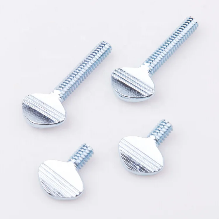 Manufacturer Supply Custom Carbon Steel Zinc Plated Round Head Spade Racket Hand Tight Thumb Screw