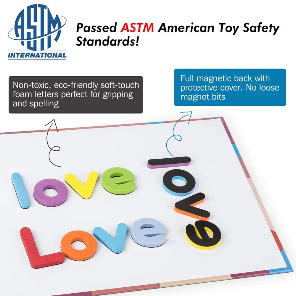 Magnetic Alphabet Letters Kit with Double-Side Magnet Board Foam Alphabet Letters for Preschool Kids Toddler