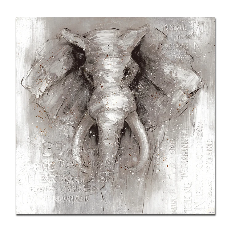 Современный Большой Холст 100% ручной работы известный Индийский Слон Живопись украшения стены искусства