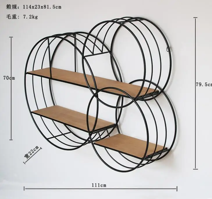 Rustic Wood Metal Creative Wall Mount Shelf Storage Organizer Book Flower Corner Decor Bedside Kitchen Wood Floating Rack