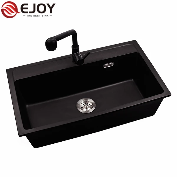 EJOY High Quality D8148  water tank Customized single bowl  granite kitchen sink