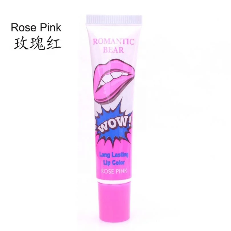 Melason Wholesale 6 Colors Wow Romantic Bear Peel Off Lipstick Gloss Waterproof Matte Lip gloss Hotsell Cosmetics