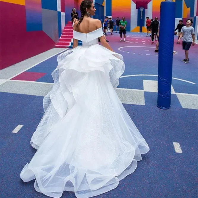 new Afraic Wedding Dress Detachable train ball gown two piece Mermaid bridal gowns  white Bridal Wedding Gowns Vestido de novia