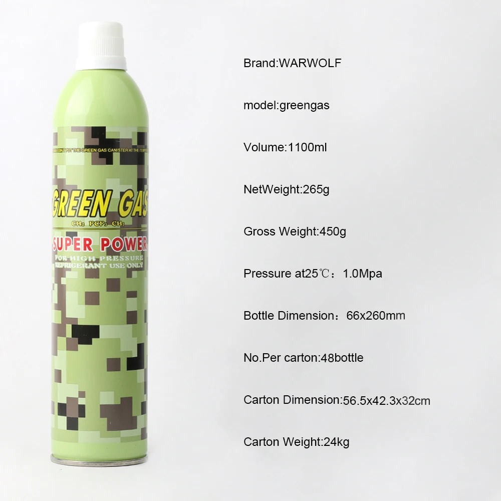 
Best Airsoft accessories Premium airsoft green gas propellant with silicon oil for airsoft guns 