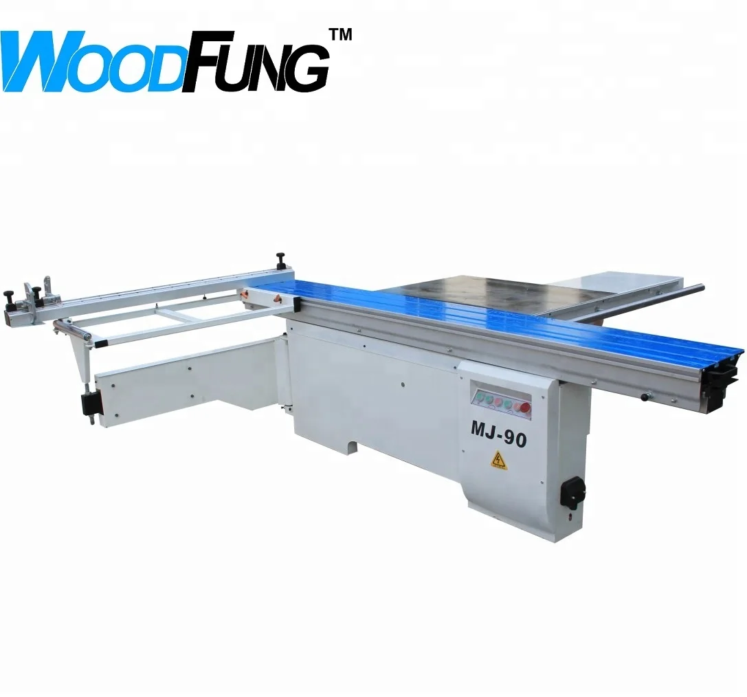 With Rise and Fall Operated Wood Cutting Saw Sliding Cutting Table