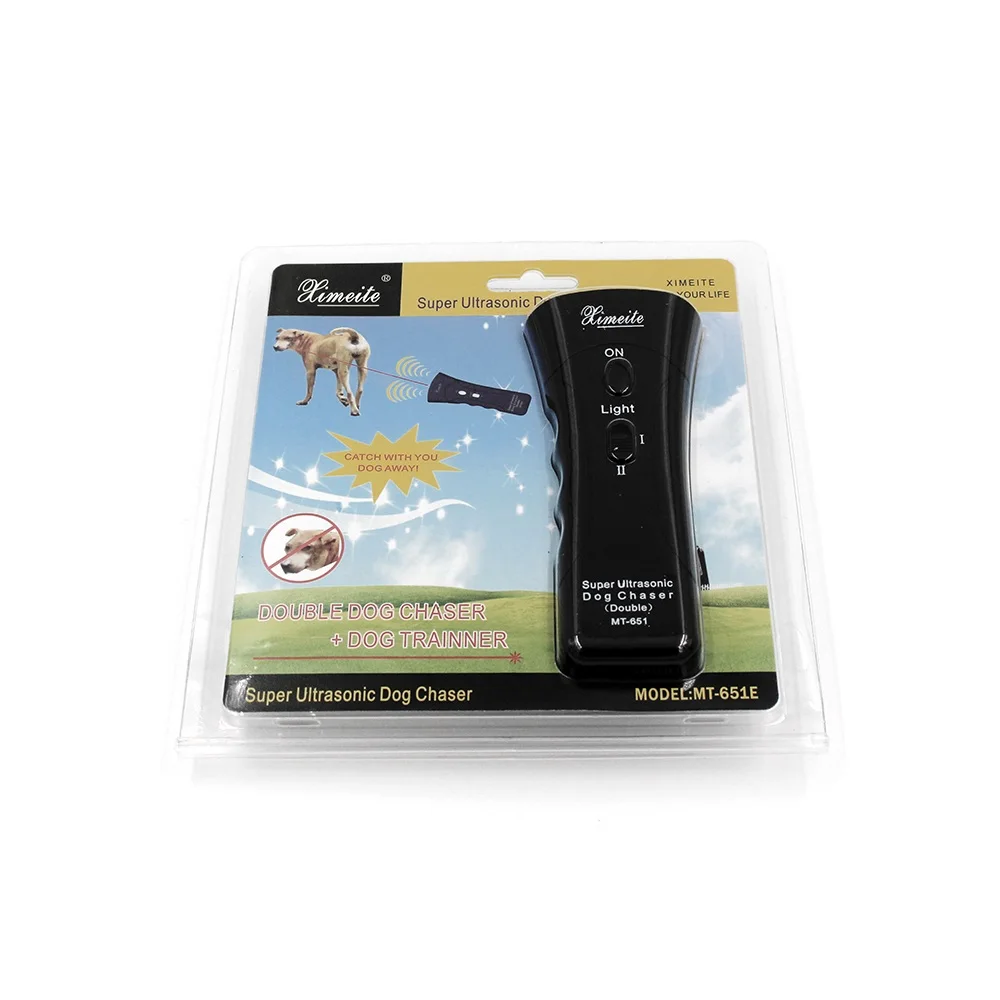 Amazon top seller 2018 Dual channel electronic ultrasonic handheld dog controller ultrasonic dog bark deterrent