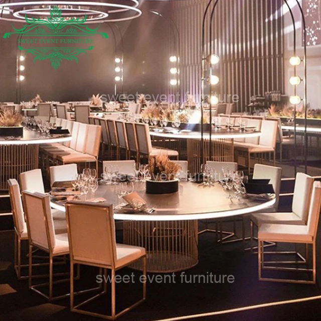 Новый дизайн, Круглый Свадебный стол с зеркальной поверхностью для обеда