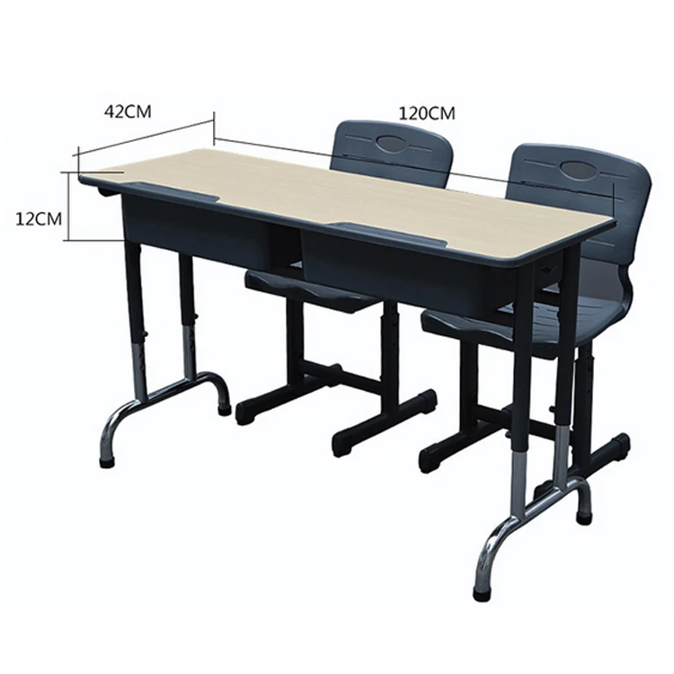 
Wholesale popular middle school double seat school desk with plastic student chairs 