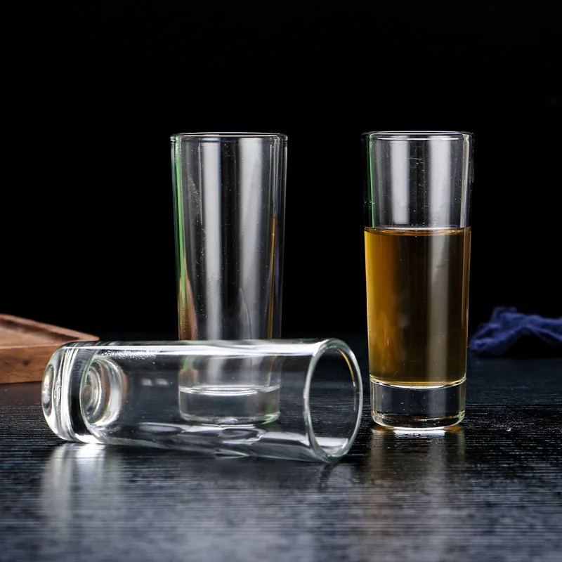 Customized logo promotional gifts perfect fit pub cheer heavy base fit drinking mini 2oz 66ml glass liquor bottles