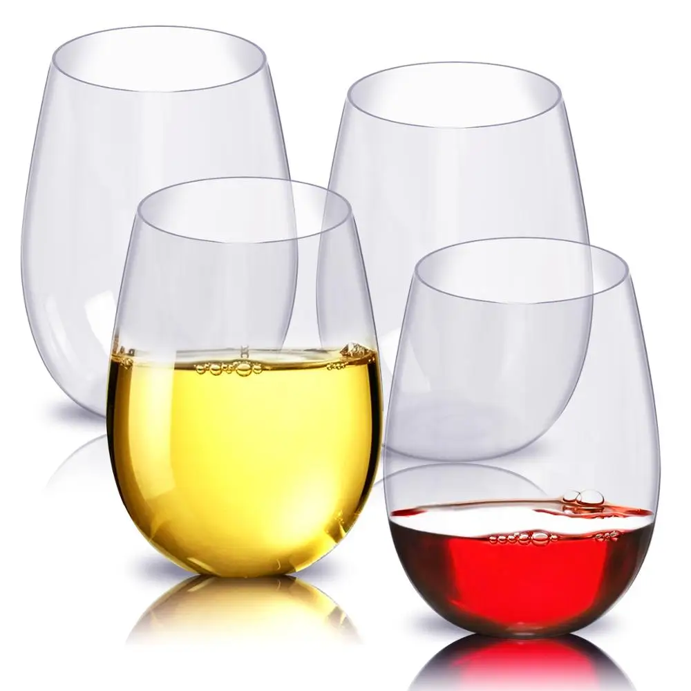 Customized logo promotional  gifts maximize enjoyment perfect fit drinking stemless 14oz 16oz clear glass wine bottles