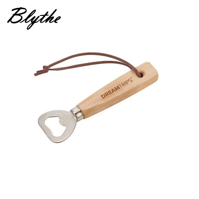 Factory Cheap Custom Laser Logo Stainless Steel Wooden Handle Bottle Opener
