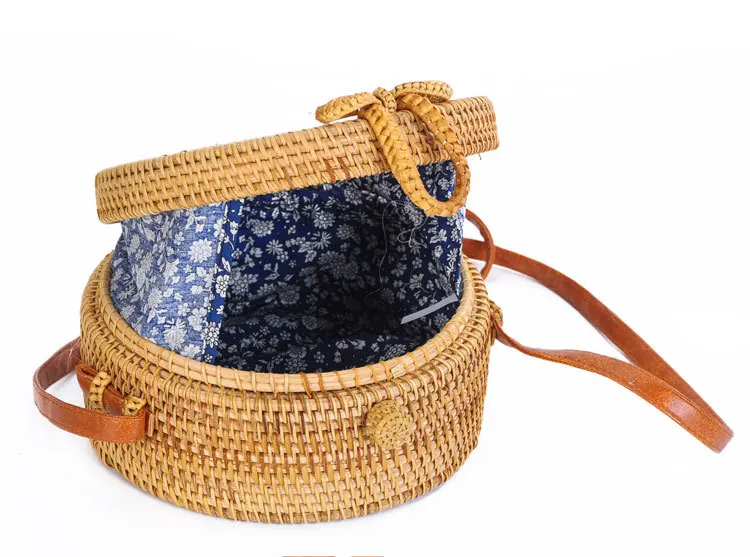 Popular Products 2019 Shoulder Round Women Beach Bag Rattan Bag Straw