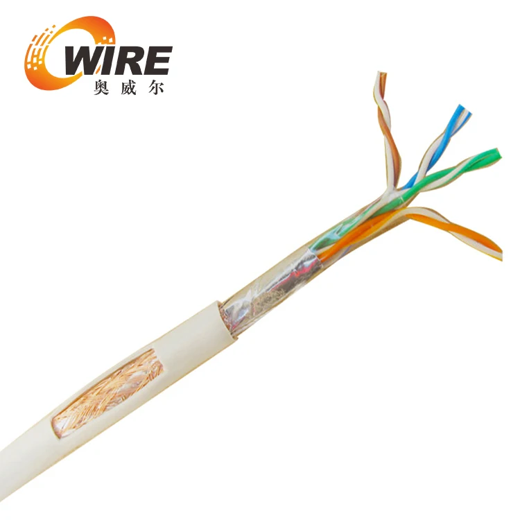 Высокое качество 4pr 0,51 мм Cu ПВХ Cat5e SFTP Крытый lan кабель 1000ft