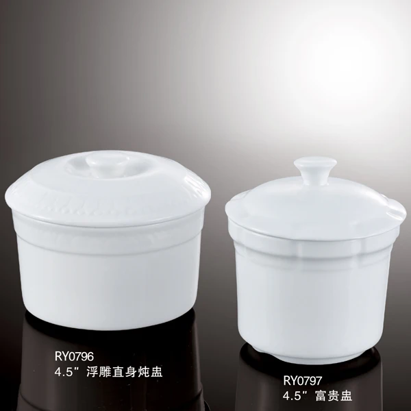 
Factory direct wholesale hotel soup bowl large white porcelain ceramic tureen 