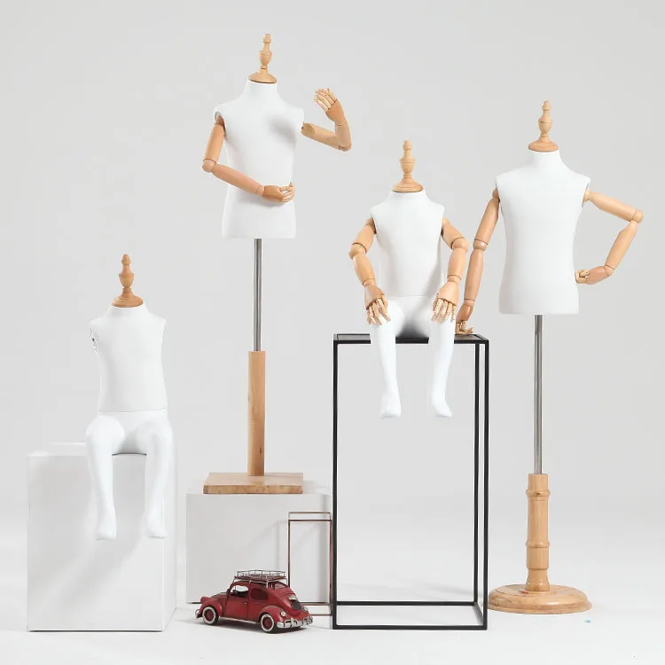 XINJI Fashion Upper Body Baby Mannequin Kids Fabric Mannequins Torso Manikins For Clothes Window Display