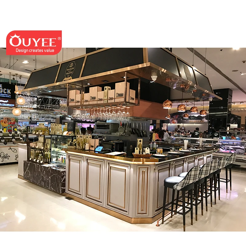 New style food mall kiosk for shopping mall coffee cup kiosk