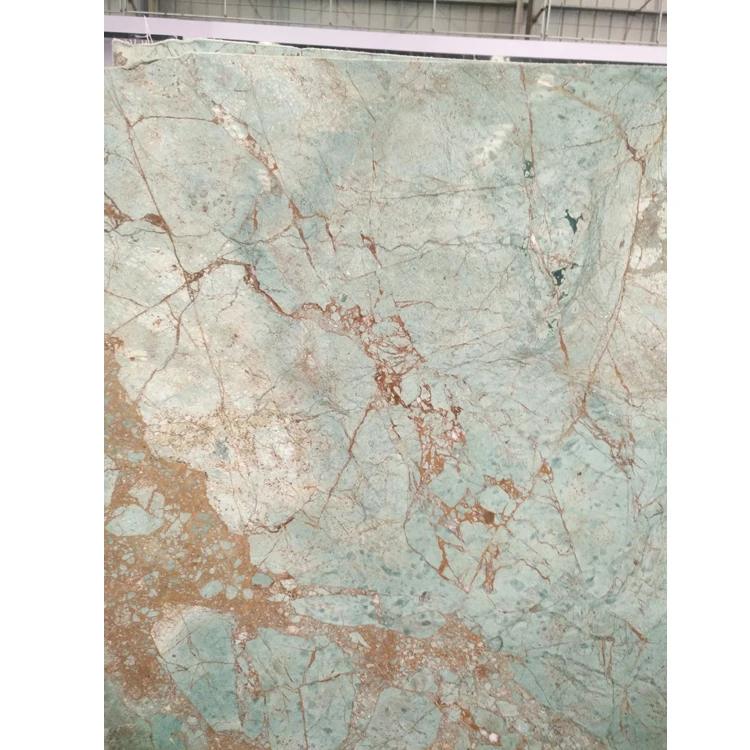 High Quality Peacock Green Marble Slab For Kitchen Countertop Green Marble