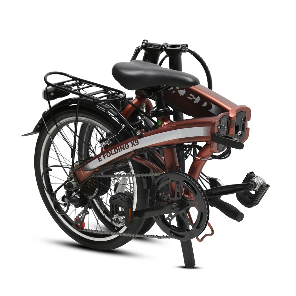 TXED Electric Foldable Bicycle 20 Inch E-bike 6 Speed Mini Bike