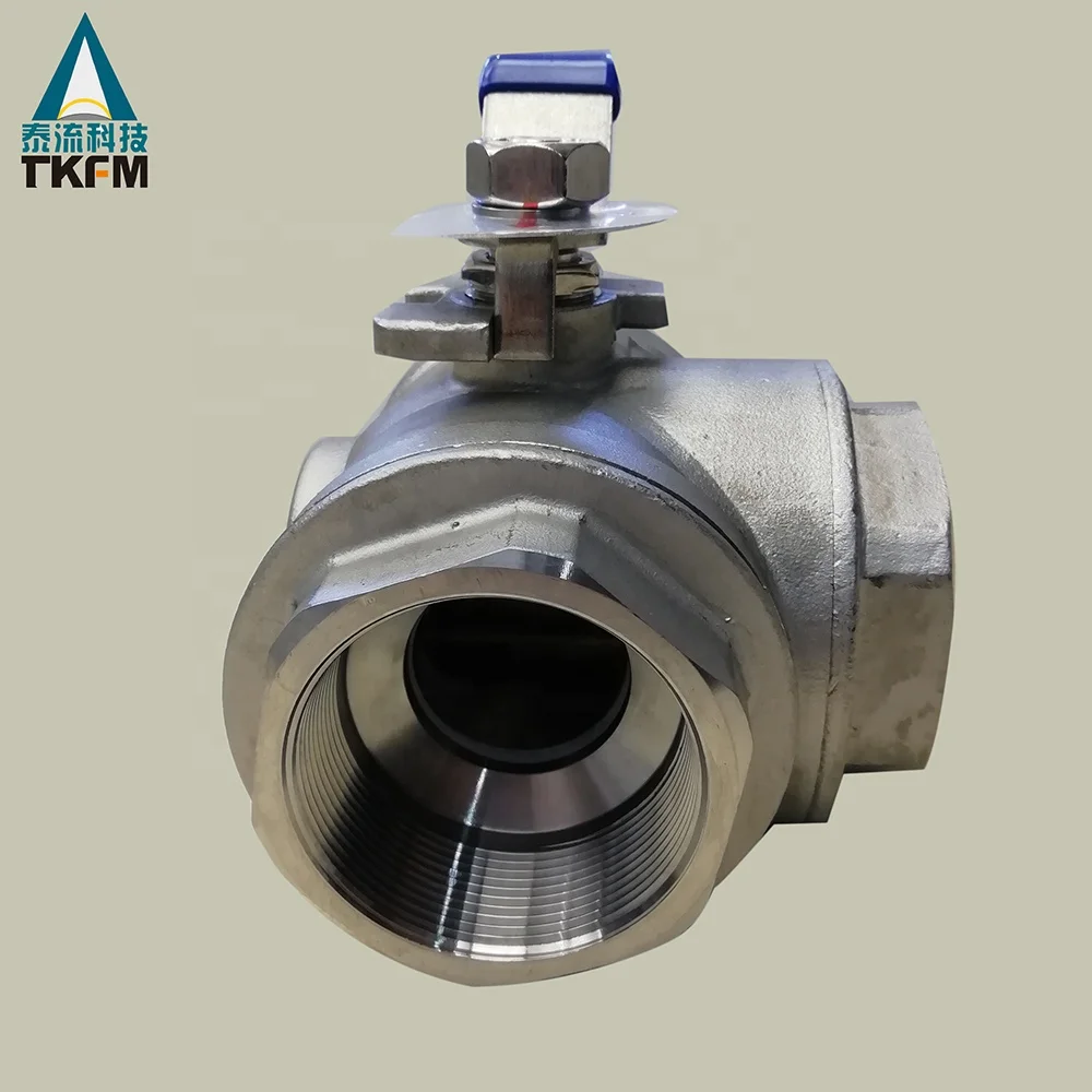 TKFM good price threaded dn100 3 way ball valve cf8m 1000 wog