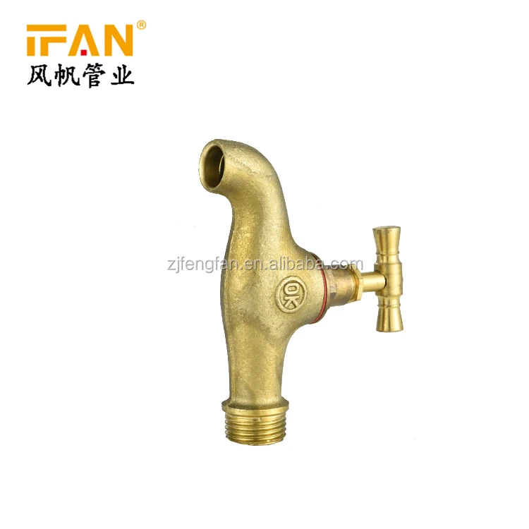 Wholesale Bathroom Garden Kitchen bibcock Faucet Gold Color 1/2 3/4 inch Bib Cock Water Tap Brass Bibcock