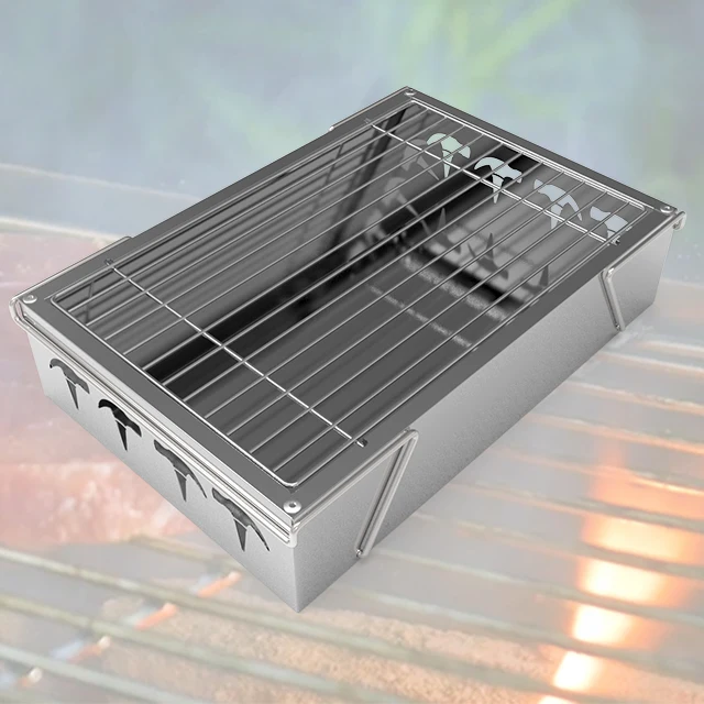 Уникальный одноразовый портативный нержавеющая сталь мини уголь барбекю гриль на столе