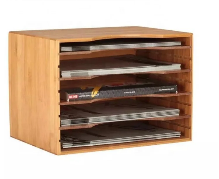 Refined-bam Supplies Office bamboo file organizer