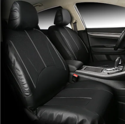 High Quality Black  PU Leather Car Seat Cover with 9 pcs/set car seat cover