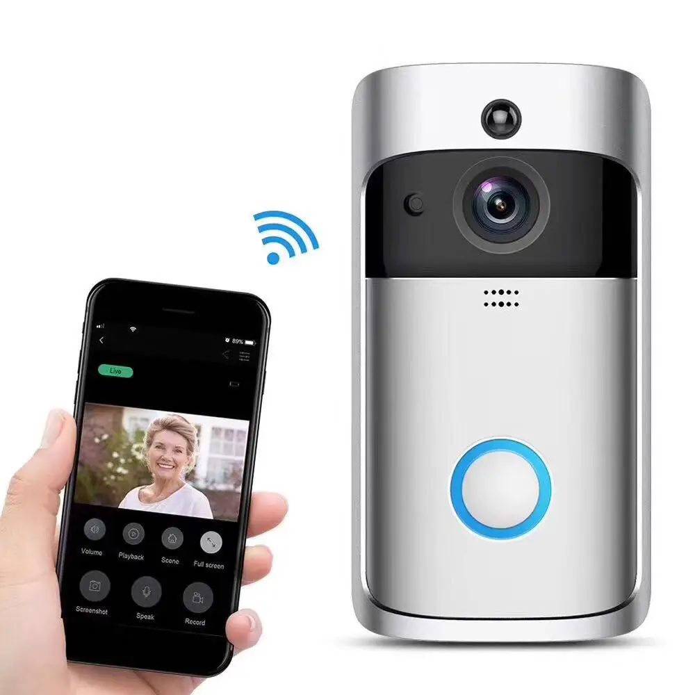 Оптовая продажа высокое качество водонепроницаемый дверной звонок с Wi-Fi видеодомофон