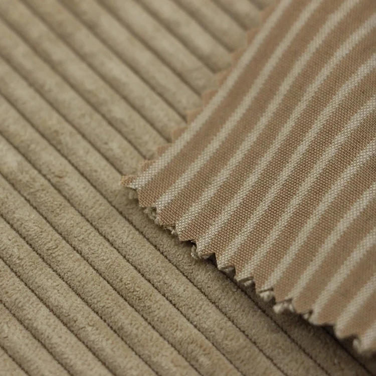 China Good Quality Classic 4.5 Wale Polyester Nylon Comfortable Medium Heavy  Corduroy Fabric for Sofa Furniture Upholstery