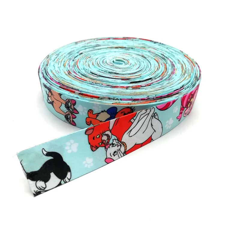 Пользовательская сублимационная печать оптом полосы мультфильм узор тесьма