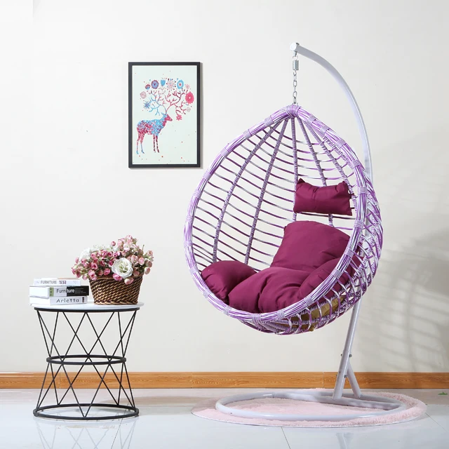 2022 factory wholesale high quality Rattan Patio hanging swing chair in indoor