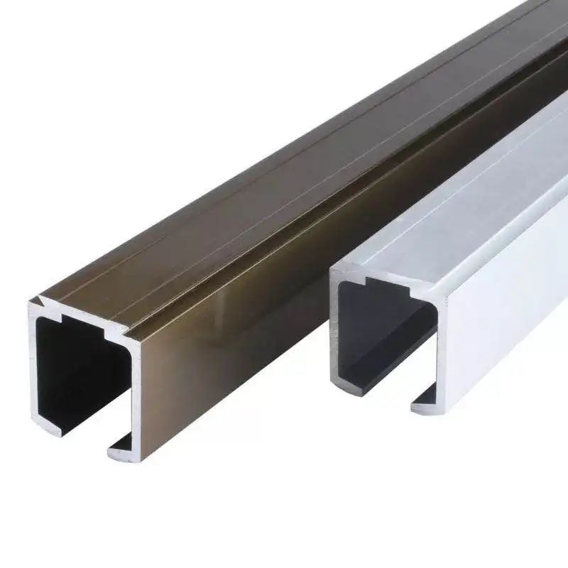 Sliding Wood Door Aluminum Track Rail For Soft Close Sliding Hanging Wheel Roller