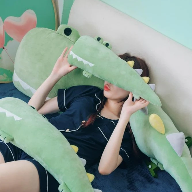  Лидер продаж на Amazon декоративная длинная подушка для постельного белья с мультяшным крокодилом