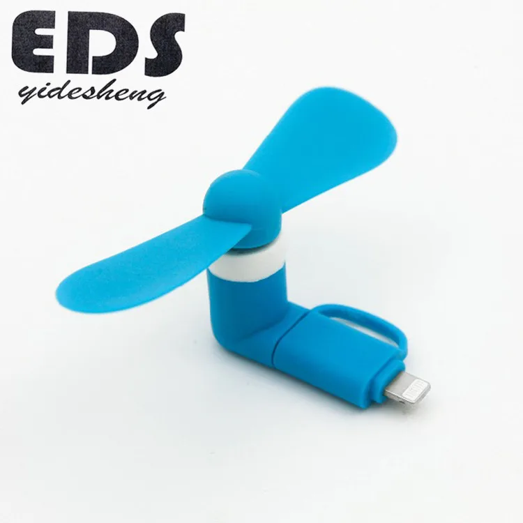 Summer promotional product custom logo 2 in 1 portable cooling handy cell phone mini USB fan