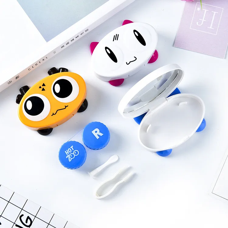 Оптовая продажа, мультяшный контейнер для хранения контактных линз, контейнер для хранения контактных линз аниме, милый Контейнер для контактных линз