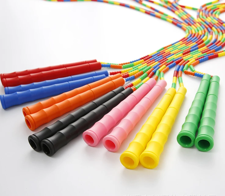 New Design Long Handle Speed Jump Rope Beaded Segmented Jump Rope For Kids