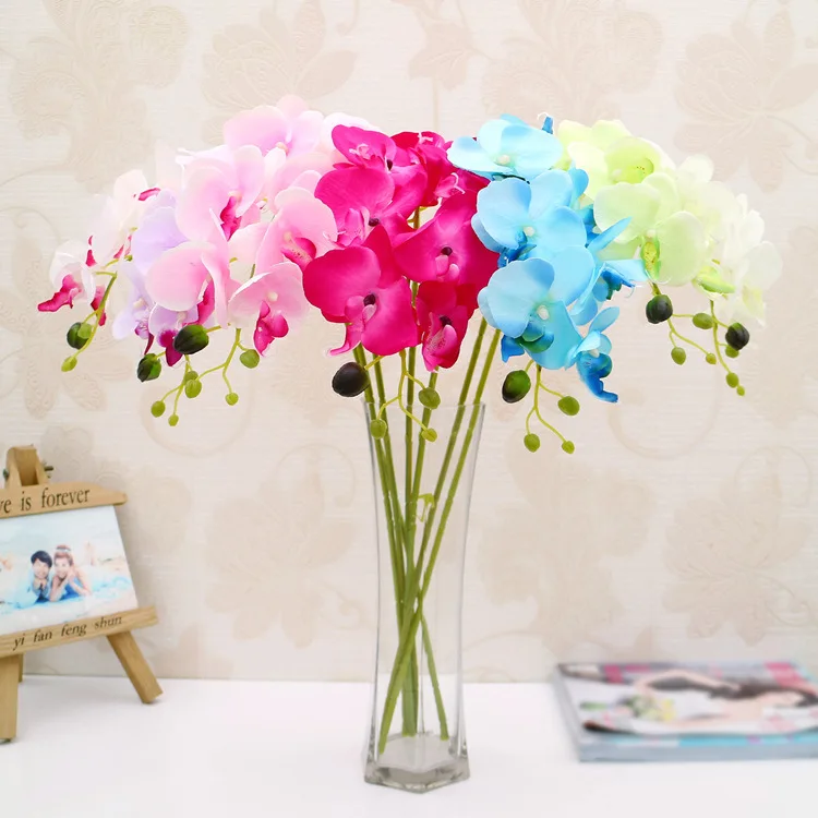 
high quality new style silk flower butterfly orchid artificial flower on home living room decoration 