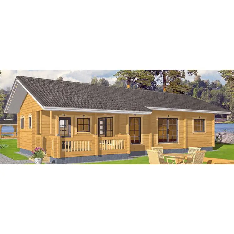 Green wooden house design prefabricated house used price