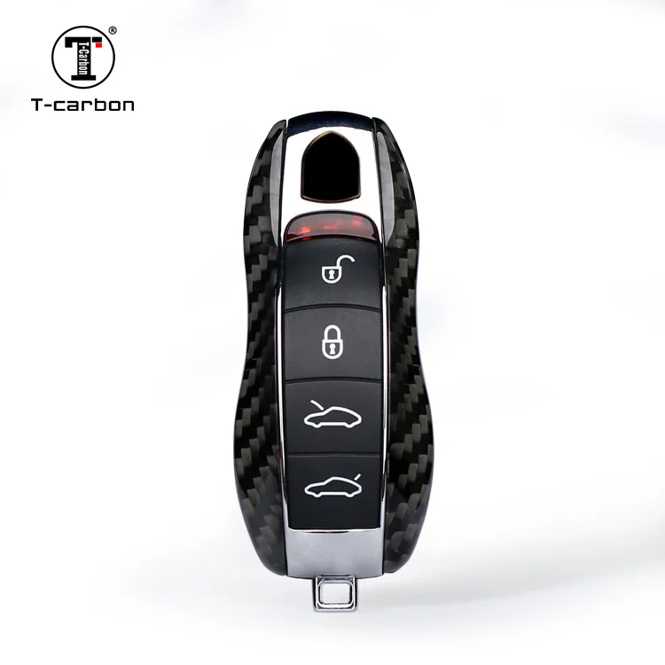 T-carbon Carbon Fiber Car Key Case Cover For Porsche Key Case Factory Sales Car Key Cover Interior Accessories