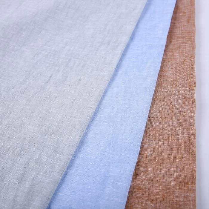 Сплошной цвет 21 s плотная тканая пряжа окрашенная оптовая продажа французский льняной ткани