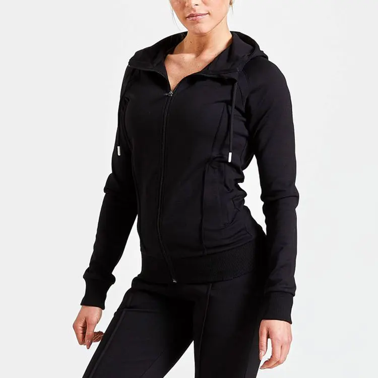 Wholesale High Quality Cotton Polyester Hoodies Fitness 4-Way Stretch Sports Training Wear Women Tracksuit