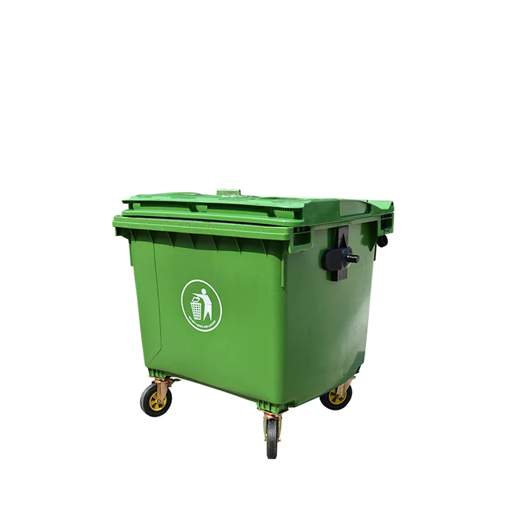 Plastic 1100 liter mobile waste bin outdoor dusbin garbage bin
