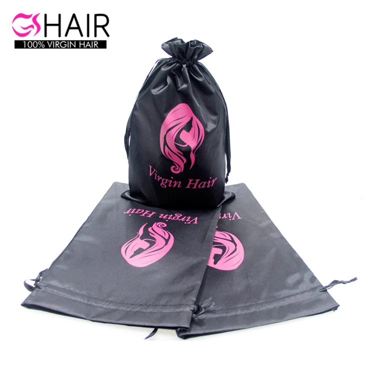 Custom satin bag custom logo black satin bag for hair,satin hair bags custom logo,custom satin bags for hair extensions/bundles