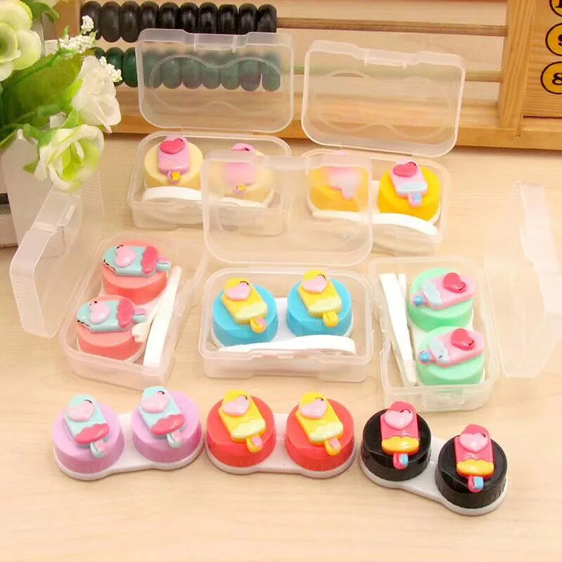 Latest Hot Sale PP Contact Lens Case Cartoon Fruit Cute Lens Case Mini Portable Colorful Mate Case