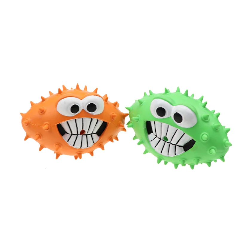 Dog Squeaky Toys  Laugh Squeak Dog Thorn Toy Ball Custom Pet Dog Chew Toy