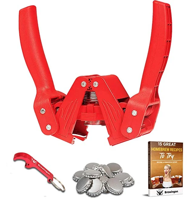 Handy Capper Kit with Capper/Opener/Caps in Box Ideal Gift for Homebrewer and Home Brewing Using