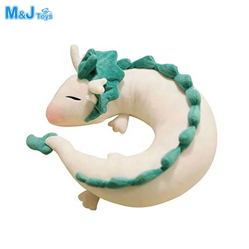 Cute Dragon Plush Toy Stuffed U-Shape Neck Pillow Travel Nap Pillows