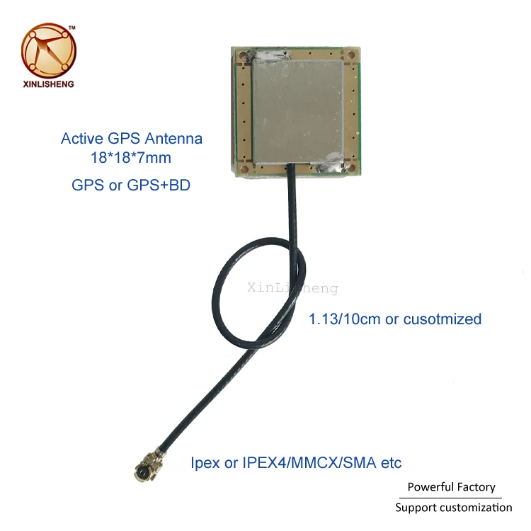 RF 1575.42mhz GPS GLONASS Internal Antenna Ceramic Dielectric Active Patch Antenna 18 15 12 8 25x25mm